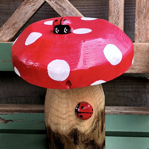 Ladybirds on Red Spotty Toadstool