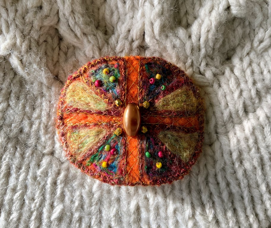 Merino Wool Felted Brooch.