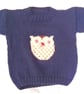 Child's Navy Blue Knitted Jumper with Owl Motif, Child's Jumper, Owl Jumper - Image 4