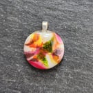 Glass pendant with sterling silver chain