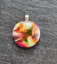 Glass pendant with sterling silver chain