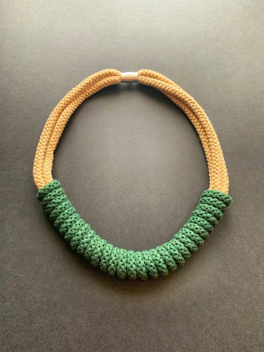 Statement Chunky sustainable necklace made with 100% biodegradable cotton