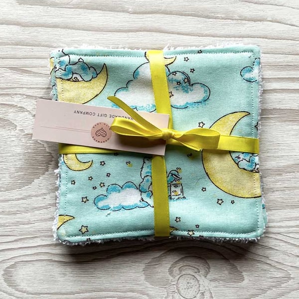 Reusable Baby Wipes, Face Cloths, Washable Wipes, Eco Friendly, Bears-BD91