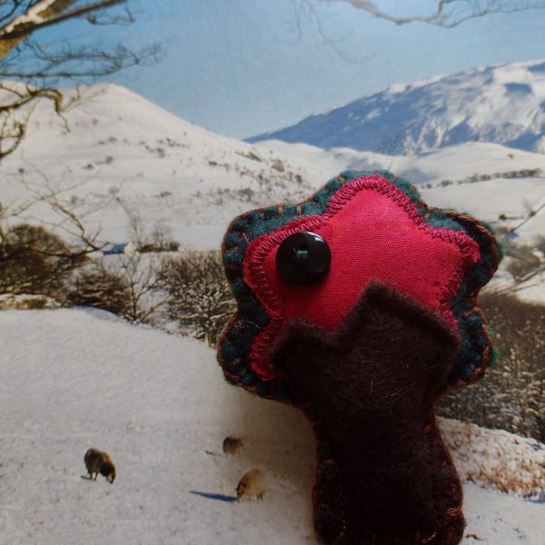 Felt and fabric Tree brooch