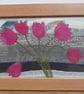 Tulips original framed textile art 37 x 27cm