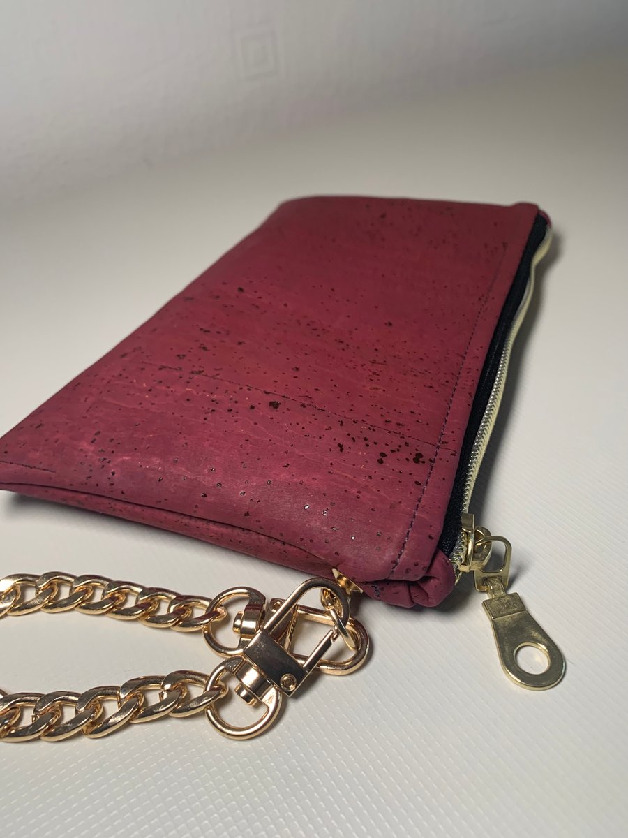 Burgundy Wristlet Clutch