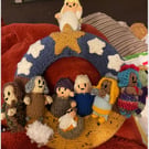 Knitted Nativity Wreath