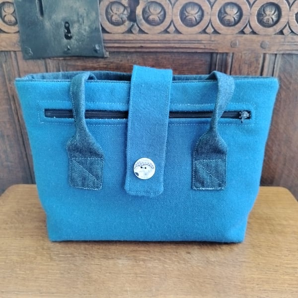 Woollen  occasional  bag in blue
