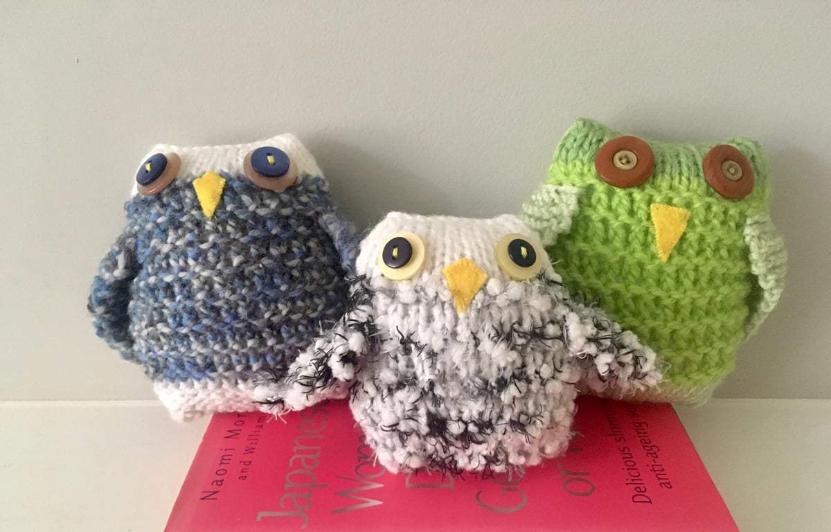 Summer Seconds  Handmade green owl  ornament 