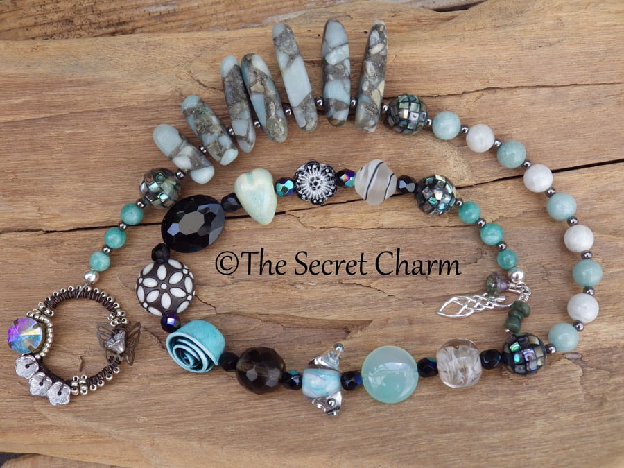 Norse Goddess Freya Sterling Silver Prayer Beads, Gemstone Rosary OOAK