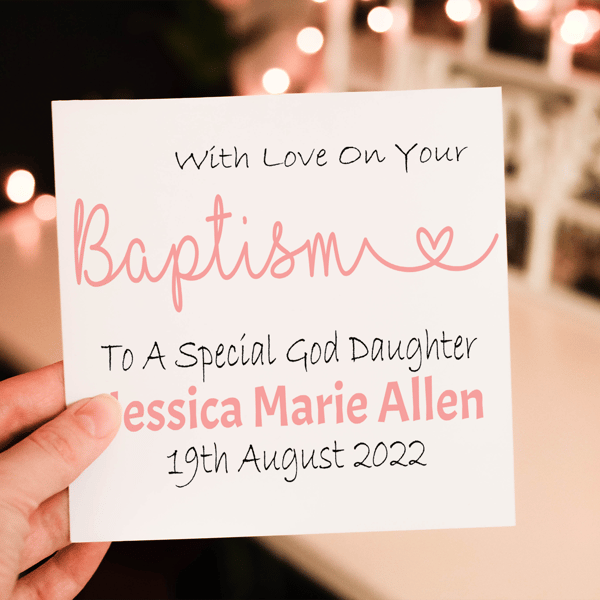 God Daughter Baptism Card, Congratulations for Baptism, Baptism Card