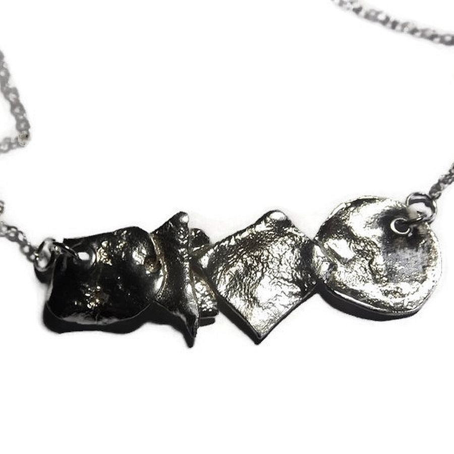 fused sterling silver shapes pendant