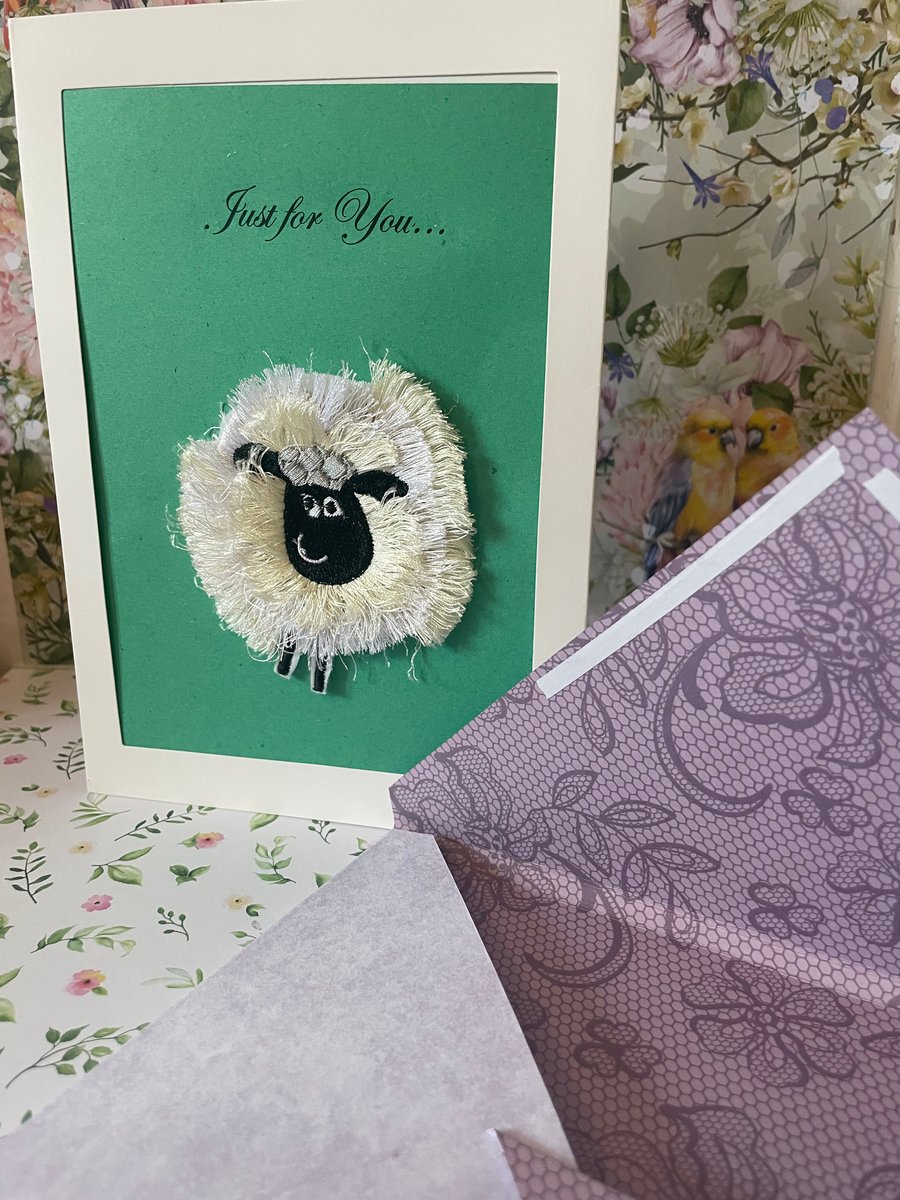 Handmade 3D greetings card Thinking of Ewe 