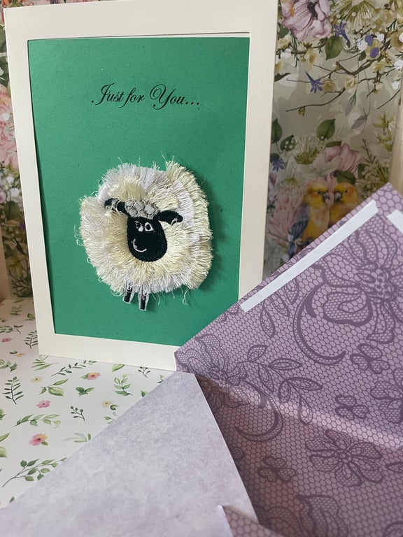 Handmade 3D greetings card Thinking of Ewe 