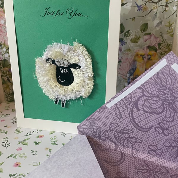 Handmade 3D greetings card Thinking of Ewe 
