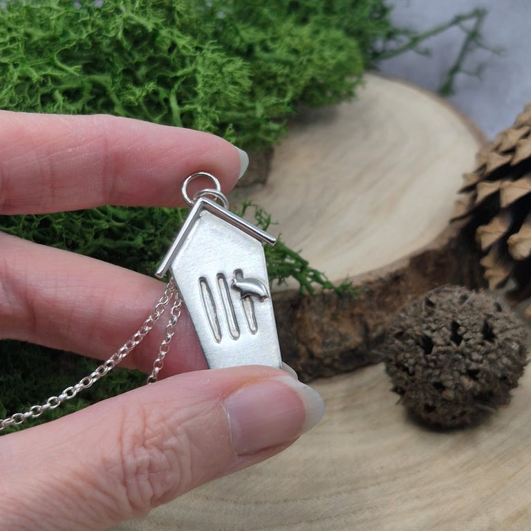 A 'One of a Kind' Sterling Silver Wildlife Bug House Pendant Necklace