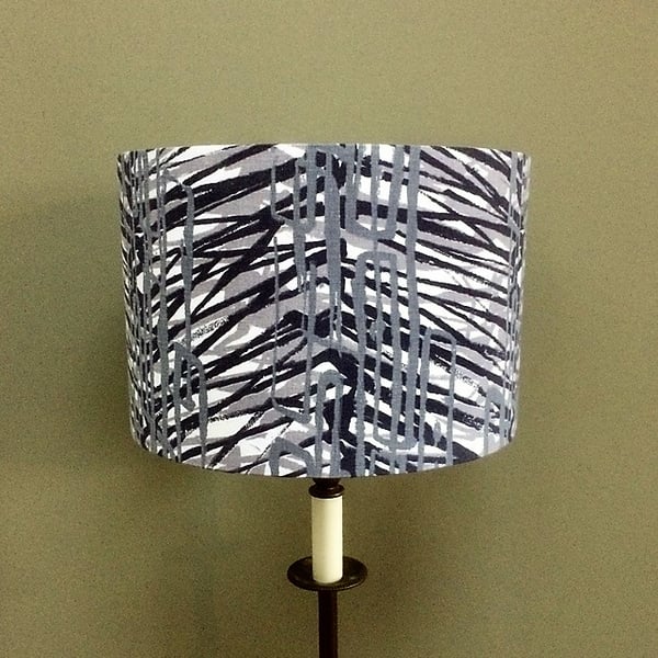 Bold MOD Monochrome VIntage Abstract 60s 70s Fabric Lampshade option 