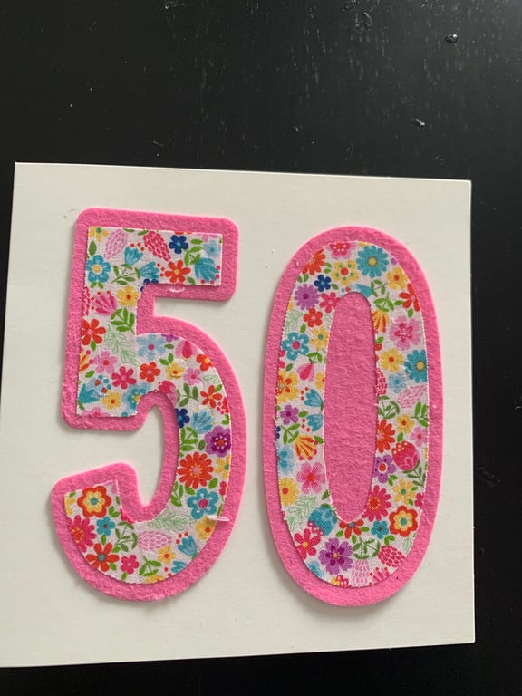 Floral number Birthday card