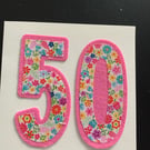 Floral number Birthday card