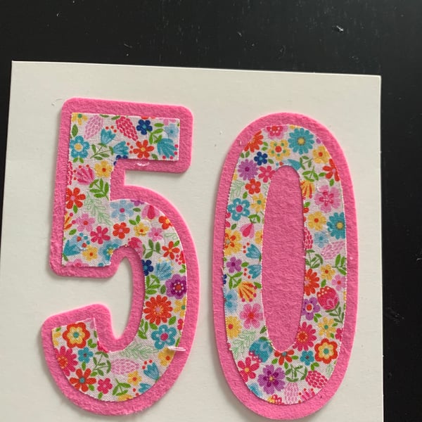 Floral number Birthday card