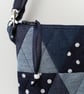 Blue Handbag, Shoulder Bag, Patchwork, Quilted, Recycled Denim - Image 2