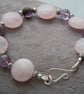 Sterling silver, Rose Quartz & Rutilated Quartz bracelet - Image 1