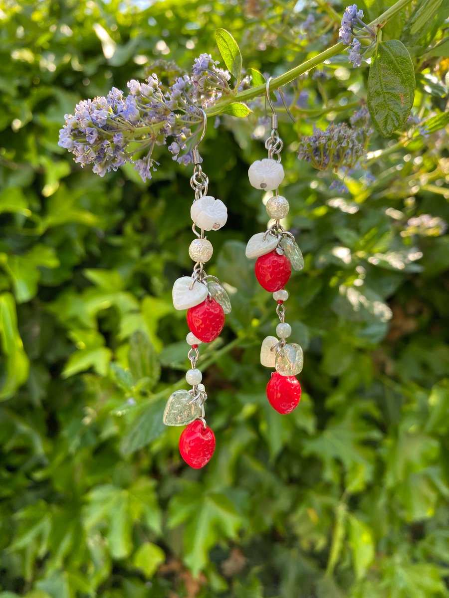 Betsy - Strawberry Plant Earrings 