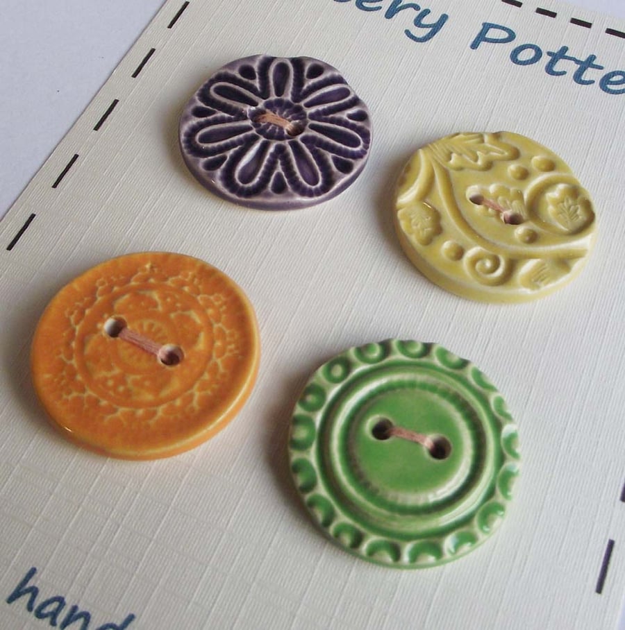 Set of four large  ceramic buttons