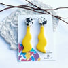 Bright Yellow Wave Earrings