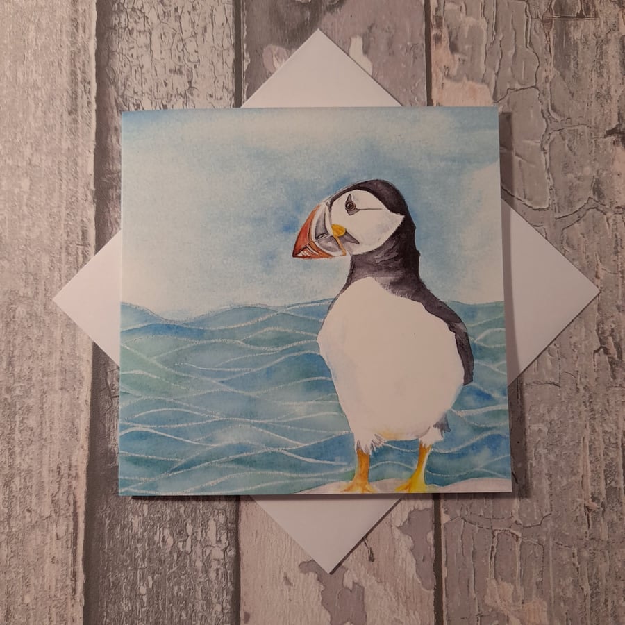 The Puffin and the Sea - Greeting Card