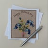 Mother's Day Card with Embroidered Bouquet of Bluebells 