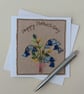 Mother's Day Card with Embroidered Bouquet of Bluebells  - Image 1