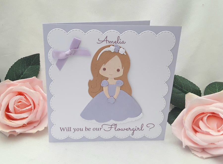 Personalised Will You Be My Flowergirl Card