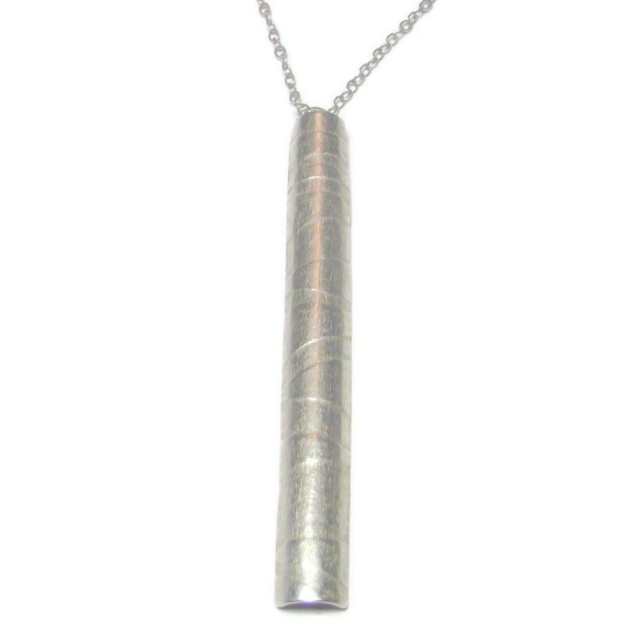 fine silver handmade  half tube pendant