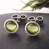Silver and Peridot Stud Earrings