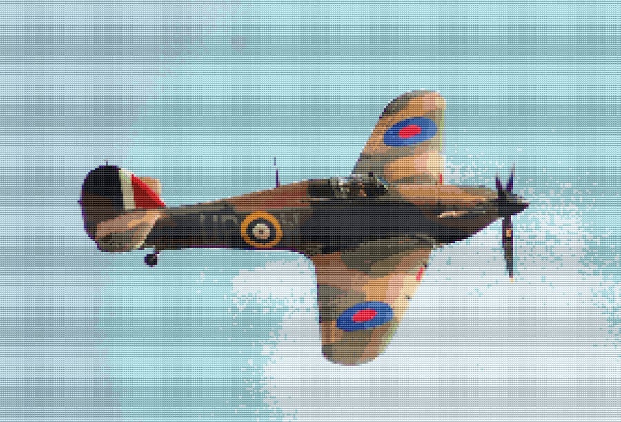 Hurricane UP-W (plane) cross stitch chart