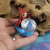 Tiny Magical Gnome 'Dazzle' with crystal scrying prism OOAK Sculpt