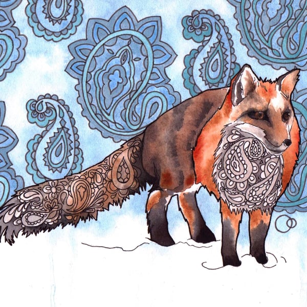 Nouveau Paisley Fox Fine Art Print