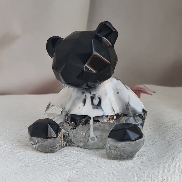 Gorgeous Black and White Monochrome Bear - Keepsake Gift