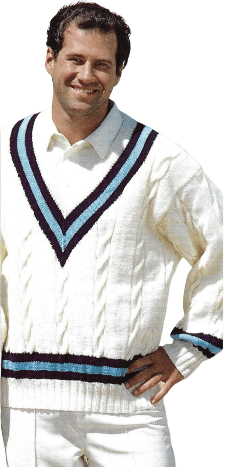 Hand knit Aran weight cream cricket sweater wit Folksy