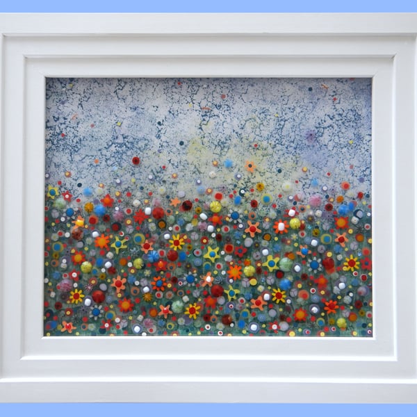 Handmade Fused Glass 'Meadow' Picture