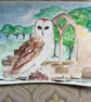 Owl in moonlit landscape needlefelted picture  - Image 5