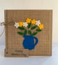 Handmade Mother’s Day Card. Yellow and white flowers from wool felt. Keepsake. - Image 1