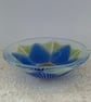 Fused glass small decorative bowl, blue blossom - Image 4