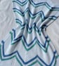 Blue and green waves, hand knitted baby blanket. - Image 1