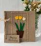 Handmade Birthday Card. Yellow and cream flowers from wool felt.  - Image 1