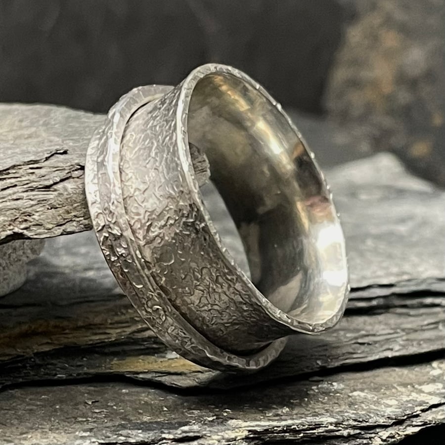 Sterling Silver Spinner Ring-“Silk”