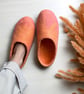 Salmon Hand Felted Merino Wool Slippers Clogs - Image 2