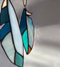 Blue, blue, and teal stained glass feather decoration - choice of 2 sizes - Image 3