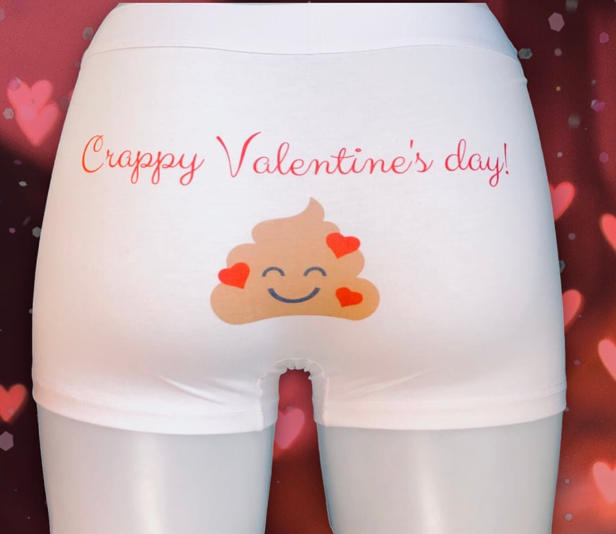Funny Men’s Boxer Shorts, Crappy Valentine’s Day. Funny Valentines Gift